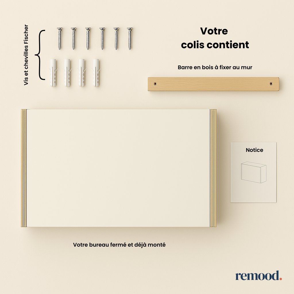 Bureau mural avec rangement - Signature Desk